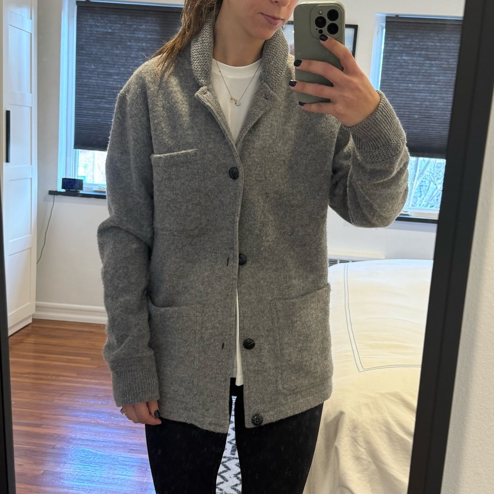 J crew gray cardigan